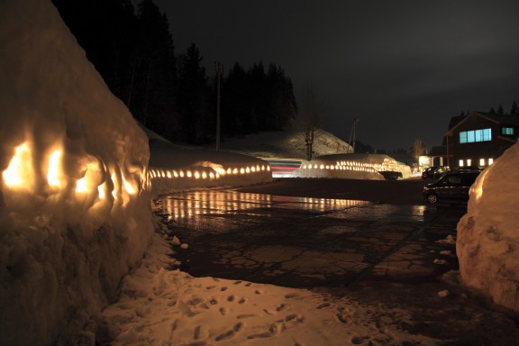 雪l灯篭の回廊