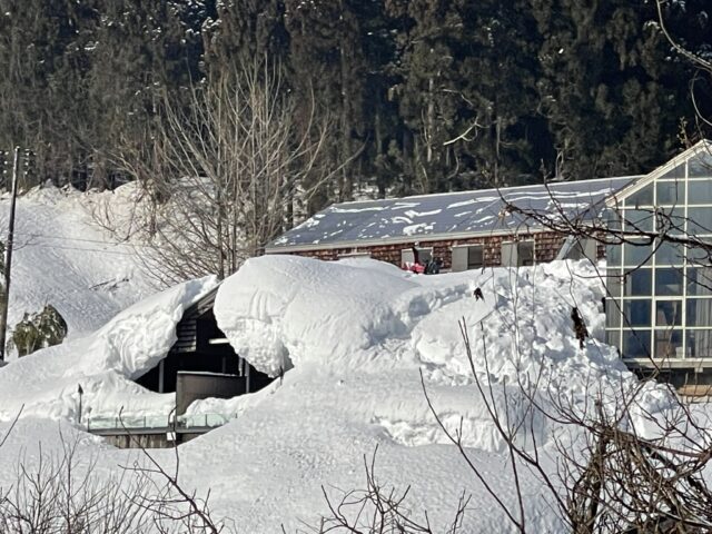 除雪前の露天風呂
